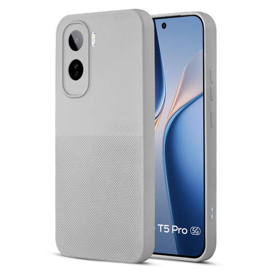 Durable Silicone Matte Back Cover with Textured Grip & Raised Camera Edges for Vivo T5 Pro 5G