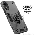 Dual layer shockproof back cover with 360° rotatable ring grip for Vivo T5e 5G