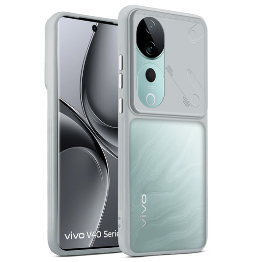 Premium Frosted Back Cover with Textured Camera Design & Metal-Look Buttons for Vivo V40 Pro 5G