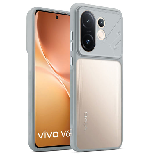 Premium Frosted Back Cover with Textured Camera Design & Metal-Look Buttons for Vivo V60 5G