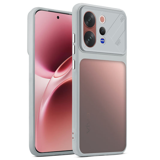 Premium Frosted Back Cover with Textured Camera Design & Metal-Look Buttons for Vivo V70 5G