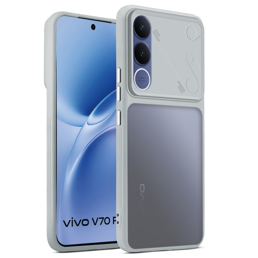 Premium Frosted Back Cover with Textured Camera Design & Metal-Look Buttons for Vivo V70 FE 5G