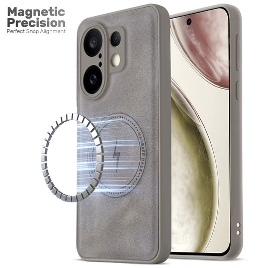 Refined PU Leather Case for Vivo X200 FE 5G , with Support for MagSafe & Wireless Accessories