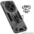 Dual layer shockproof back cover with 360° rotatable ring grip for Vivo X200T 5G