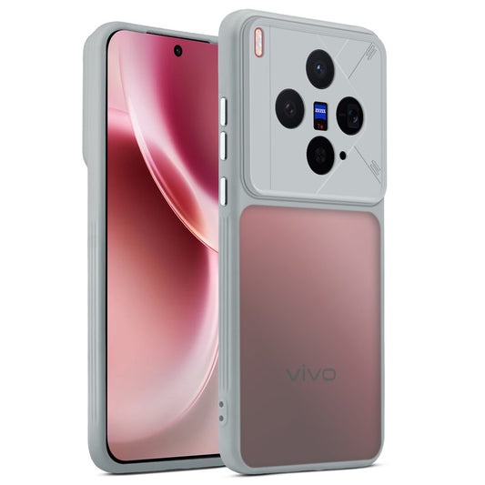 Premium Frosted Back Cover with Textured Camera Design & Metal-Look Buttons for Vivo X300 5G