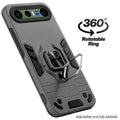 Dual layer shockproof back cover with 360° rotatable ring grip for Vivo X300 FE 5G