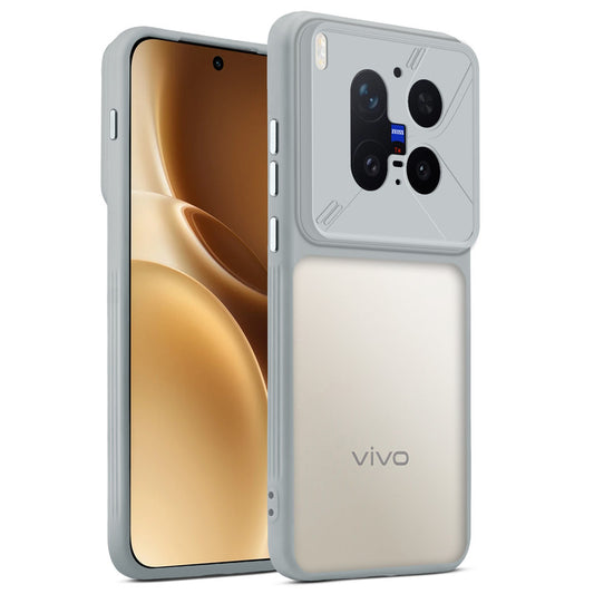Premium Frosted Back Cover with Textured Camera Design & Metal-Look Buttons for Vivo X300 Pro 5G