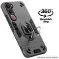 Dual layer shockproof back cover with 360° rotatable ring grip for Vivo Y31 5G