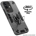 Dual layer shockproof back cover with 360° rotatable ring grip for Vivo Y31 Pro 5G