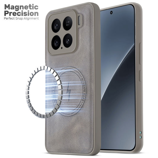 Refined PU Leather Case for Xiaomi 15 5G , with Support for MagSafe & Wireless Accessories