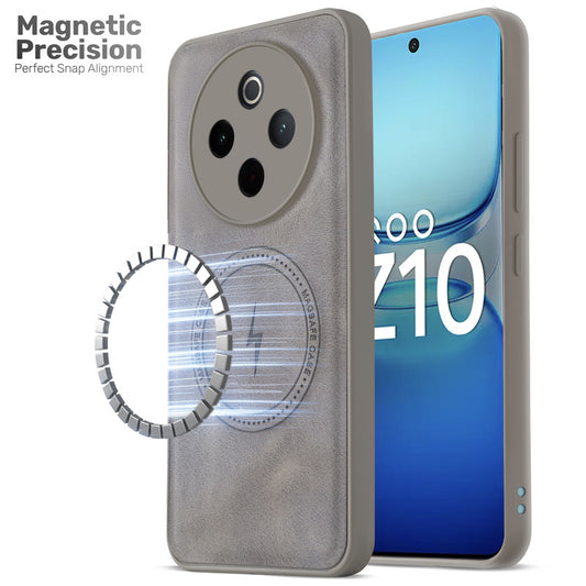Refined PU Leather Case for iQOO Z10 5G , with Support for MagSafe & Wireless Accessories