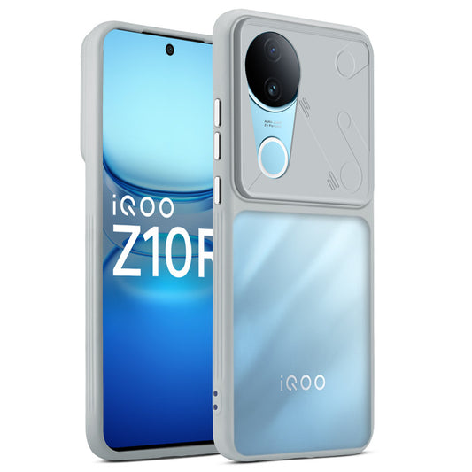 Premium Frosted Back Cover with Textured Camera Design & Metal-Look Buttons for iQOO Z10R 5G