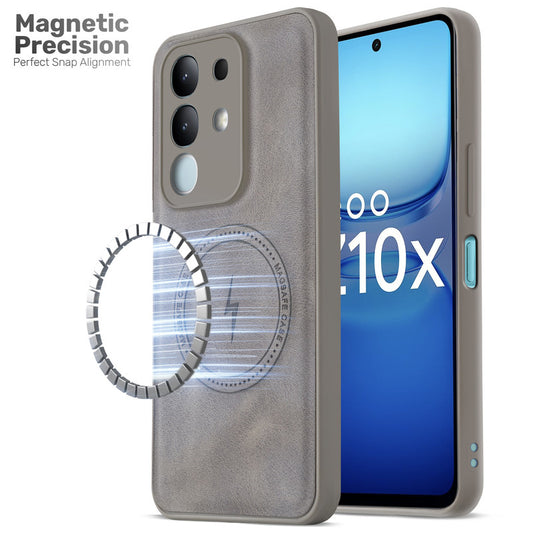 Refined PU Leather Case for iQOO Z10x 5G , with Support for MagSafe & Wireless Accessories