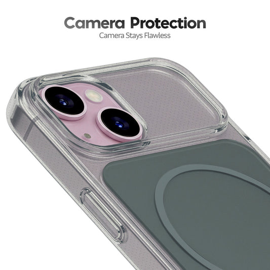 Silicone Hybrid Hard Back Cover with Wireless Charging Support for Apple iPhone 13