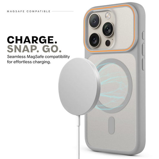 Premium MagSafe Case for Apple iPhone 15 Pro with Frosted Back, Soft Silicone Edges & Raised Camera Protection