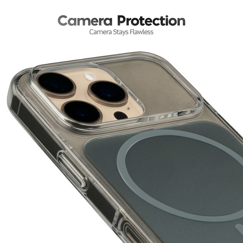Silicone Hybrid Hard Back Cover with Wireless Charging Support for Apple iPhone 16 Pro