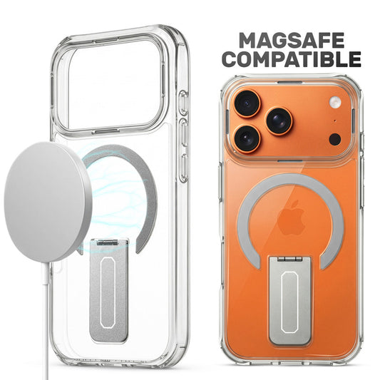 Clear Case with Kickstand & Wireless Charging Support For Apple iphone 17 Pro Max