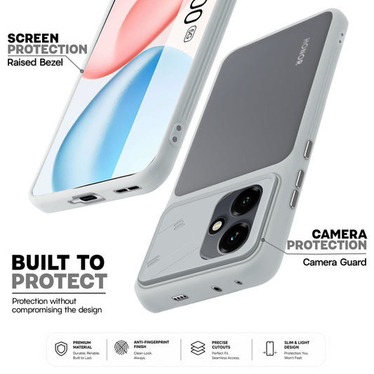 Premium Frosted Back Cover with Textured Camera Design & Metal-Look Buttons for Honor 400 5G