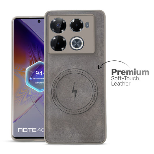Refined PU Leather Case for Infinix Note 40 Pro 5G , with Support for MagSafe & Wireless Accessories