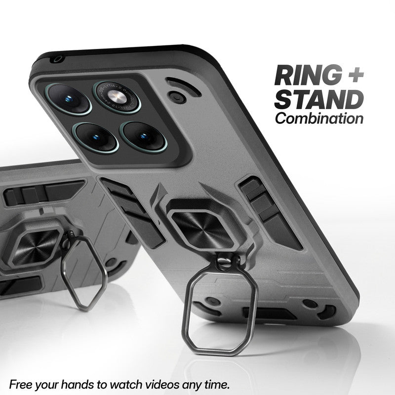 Motorola G37 5G case with foldable ring stand for hands-free viewing in kickstand position