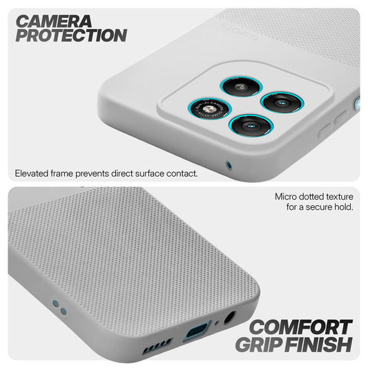 Durable Silicone Matte Back Cover with Textured Grip & Raised Camera Edges for Motorola G57 Power 5G