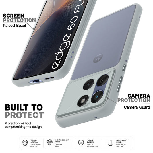 Premium Frosted Back Cover with Textured Camera Design & Metal-Look Buttons for Motorola Moto Edge 60 Fusion 5G