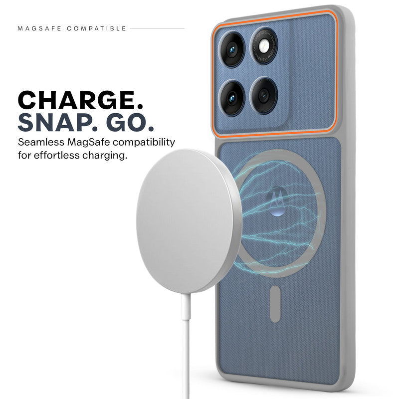 Premium Magnetic Case for Motorola Moto Edge 60 Fusion 5G with Frosted Back, Soft Silicone Edges & Raised Camera Protection