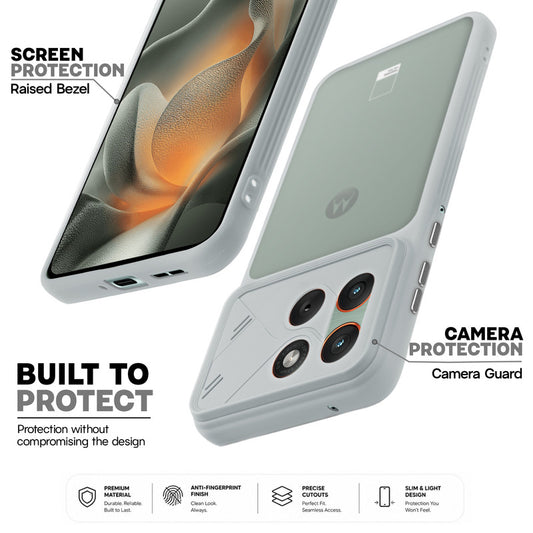 Premium Frosted Back Cover with Textured Camera Design & Metal-Look Buttons for Motorola Moto Edge 70 5G