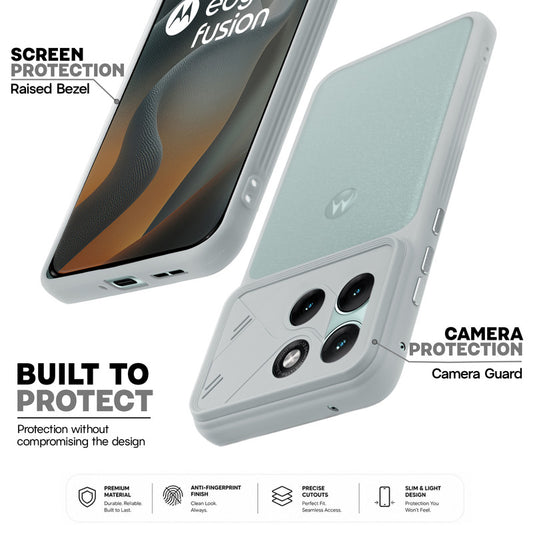 Premium Frosted Back Cover with Textured Camera Design & Metal-Look Buttons for Motorola Moto Edge 70 Fusion 5G