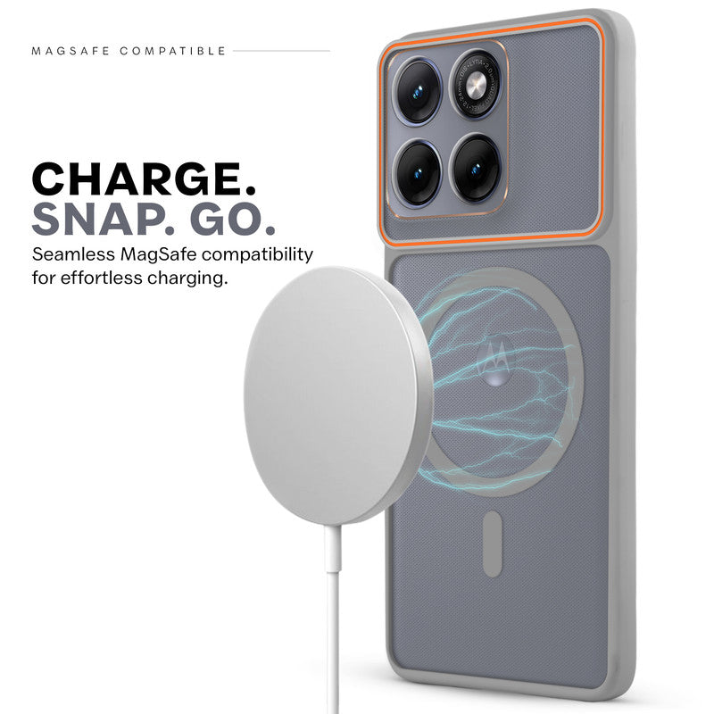 Premium Magnetic Case for Motorola Moto Edge 70 Fusion 5G with Frosted Back, Soft Silicone Edges & Raised Camera Protection