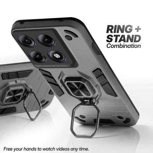 Motorola Moto Edge 70 Pro 5G case with foldable ring stand for hands-free viewing in kickstand position