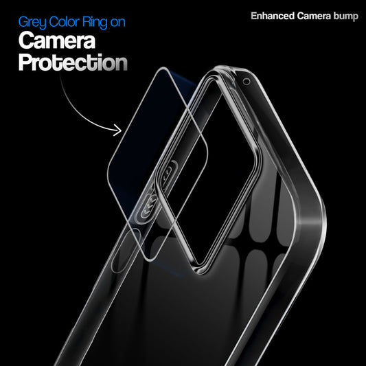 Crystal Clear Anti-Yellow Transparent Back Cover Case With Camera Ring Protection for Motorola Moto G37 Power 5G