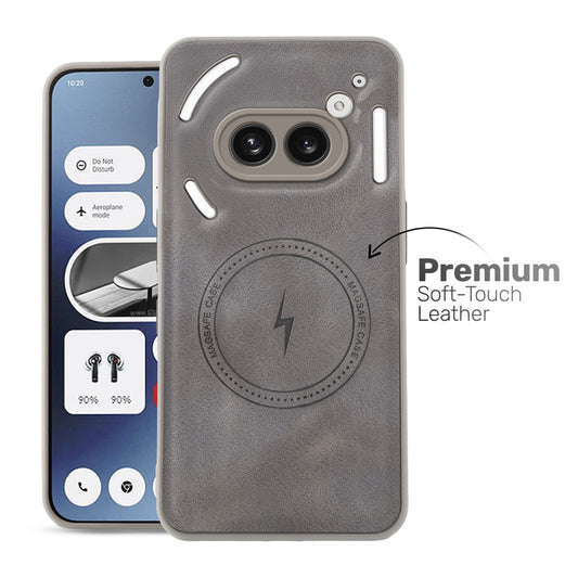 Refined PU Leather Case for Nothing Phone 2A , with Support for MagSafe & Wireless Accessories