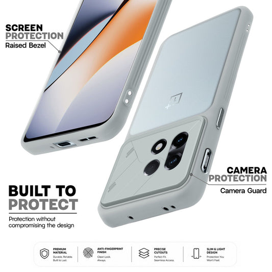 Premium Frosted Back Cover with Textured Camera Design & Metal-Look Buttons for OnePlus 11R 5G
