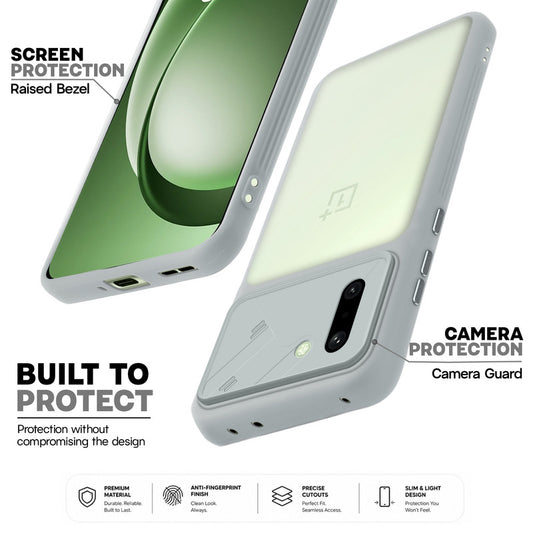 Premium Frosted Back Cover with Textured Camera Design & Metal-Look Buttons for OnePlus 15R 5G
