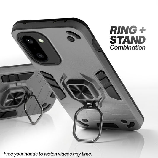 OnePlus 15R 5G case with foldable ring stand for hands-free viewing in kickstand position