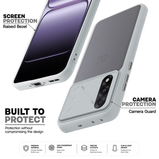 Premium Frosted Back Cover with Textured Camera Design & Metal-Look Buttons for OnePlus Nord 5 5G