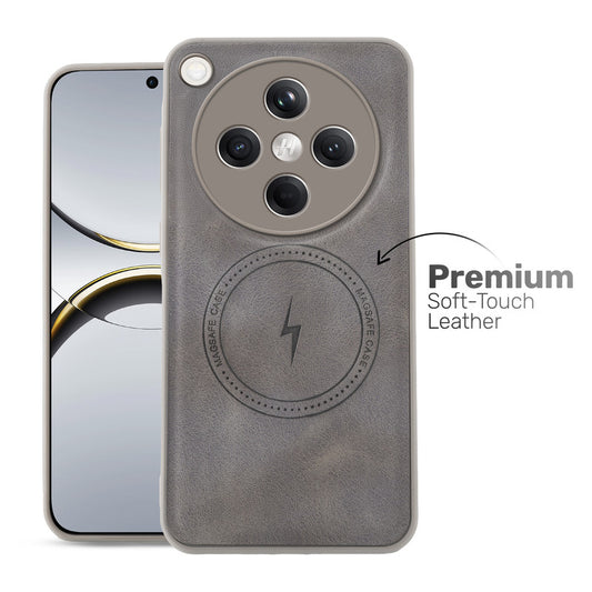 Refined PU Leather Case for Oppo Find X8 5G , with Support for MagSafe & Wireless Accessories