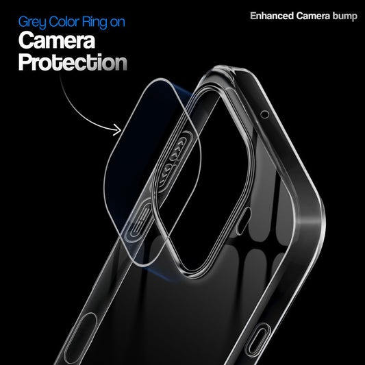 Crystal Clear Anti-Yellow Transparent Back Cover Case With Camera Ring Protection for Oppo Find X9 Pro 5G