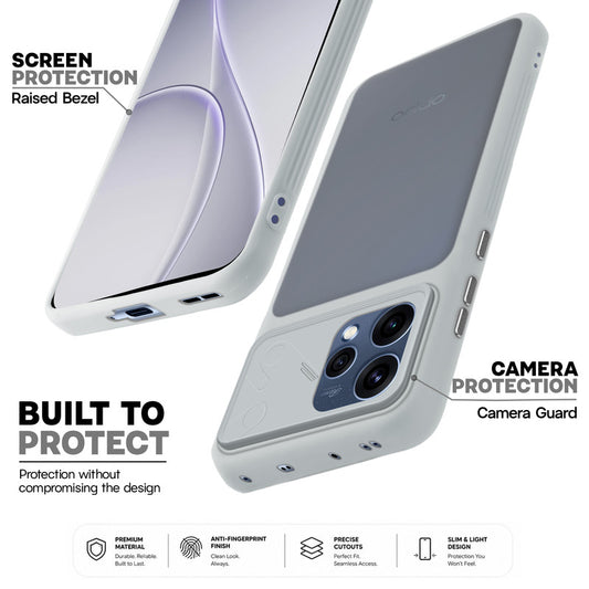 Premium Frosted Back Cover with Textured Camera Design & Metal-Look Buttons for Oppo Reno 15 5G