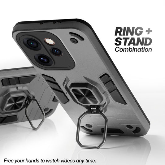 Oppo Reno 15 Pro Mini 5G case with foldable ring stand for hands-free viewing in kickstand position