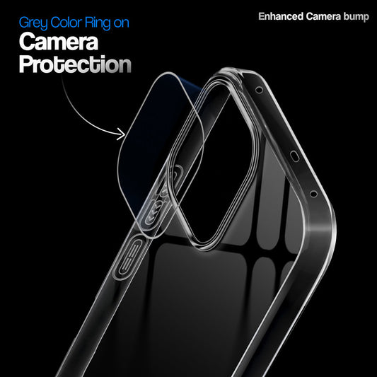 Crystal Clear Anti-Yellow Transparent Back Cover Case With Camera Ring Protection for Oppo Reno 15C 5G