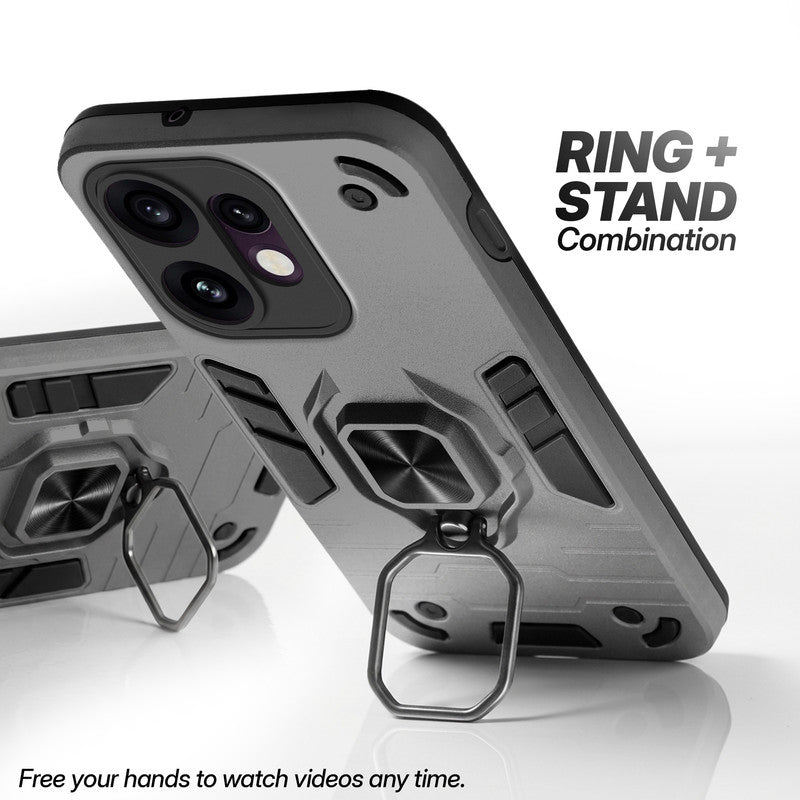 Oppo Reno 16 5G case with foldable ring stand for hands-free viewing in kickstand position