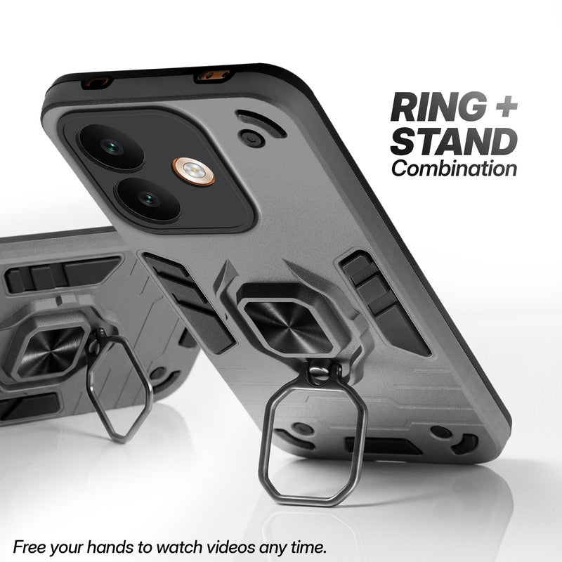 POCO X8 5G case with foldable ring stand for hands-free viewing in kickstand position