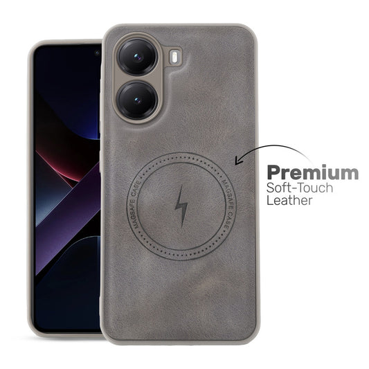 Refined PU Leather Case for Poco X7 Pro 5G , with Support for MagSafe & Wireless Accessories