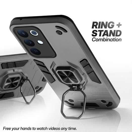 Realme 15x 5G case with foldable ring stand for hands-free viewing in kickstand position