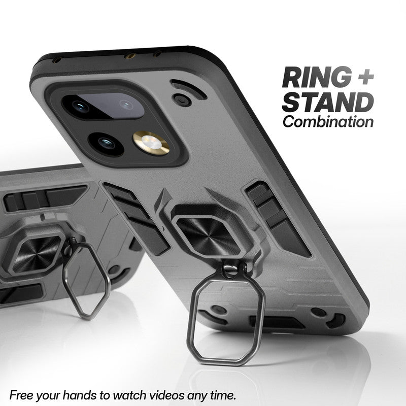 Realme 16 Pro Plus 5G case with foldable ring stand for hands-free viewing in kickstand position