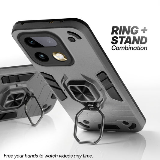 Realme 16 Pro Plus 5G case with foldable ring stand for hands-free viewing in kickstand position