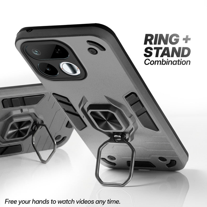 Realme 16T 5G case with foldable ring stand for hands-free viewing in kickstand position