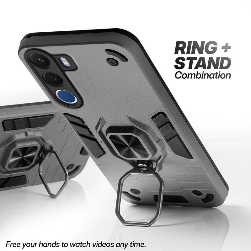 Realme C100x 5G case with foldable ring stand for hands-free viewing in kickstand position